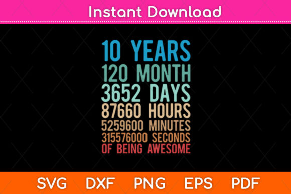 10 Years Old 10th Birthday Vintage Design