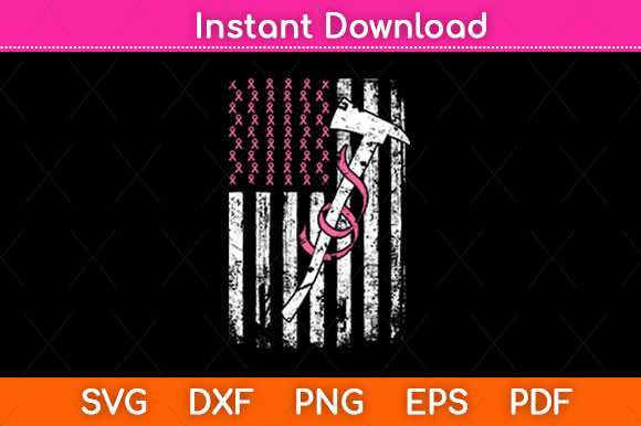 American Flag Firefighter Breast Cancer Design