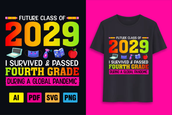 Colorful Class of 2029 4th Grade Design Review