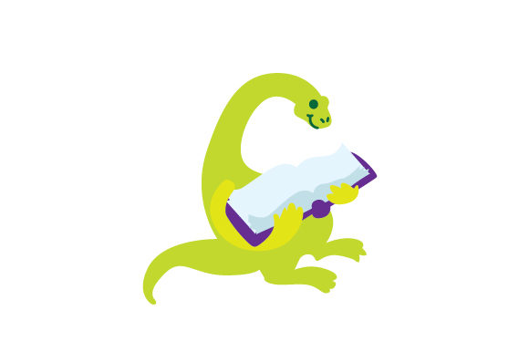 Dinosaur Reading Book: A Charming Embroidery Design
