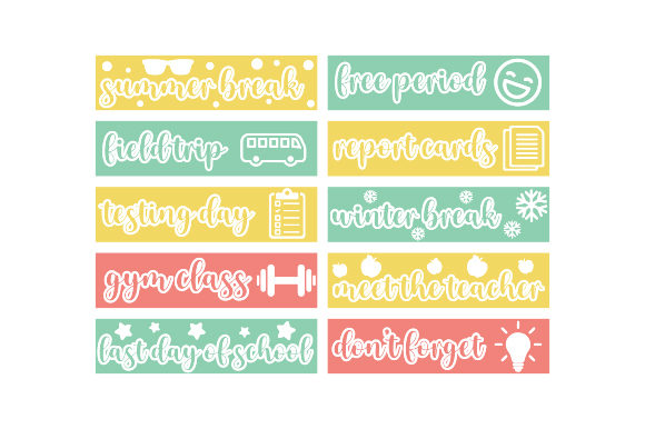 School Planner Stickers: A Versatile Design for Embroidery